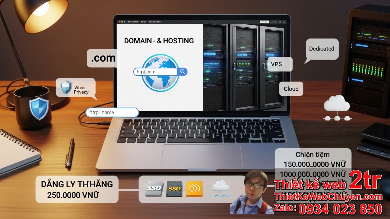 Chi phí làm web gồm những khoản nào: Tên miền và hosting?