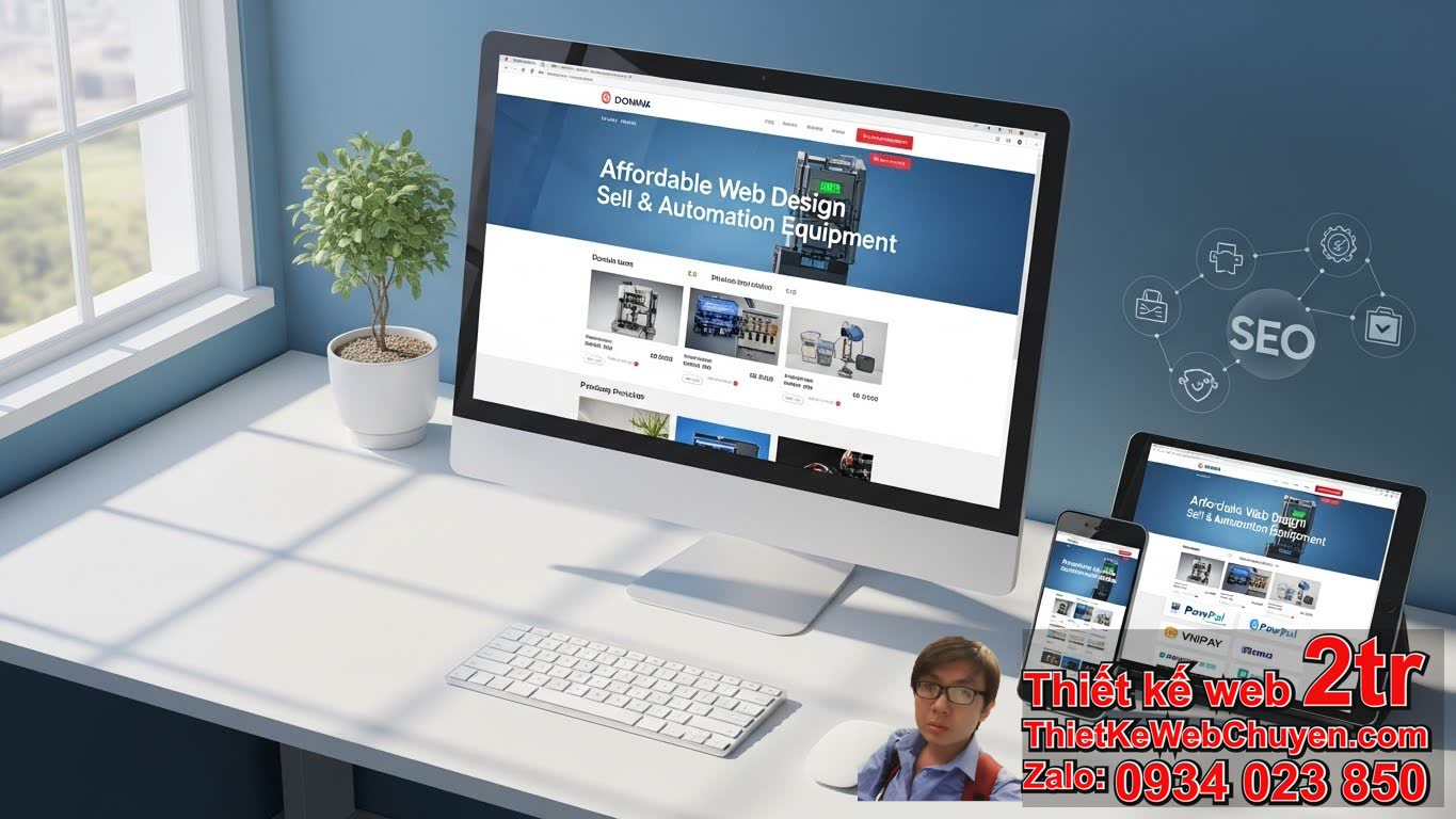 Chi phí thiết kế web Bán thiết bị tự động hóa bao nhiêu tiền cho các gói cơ bản?