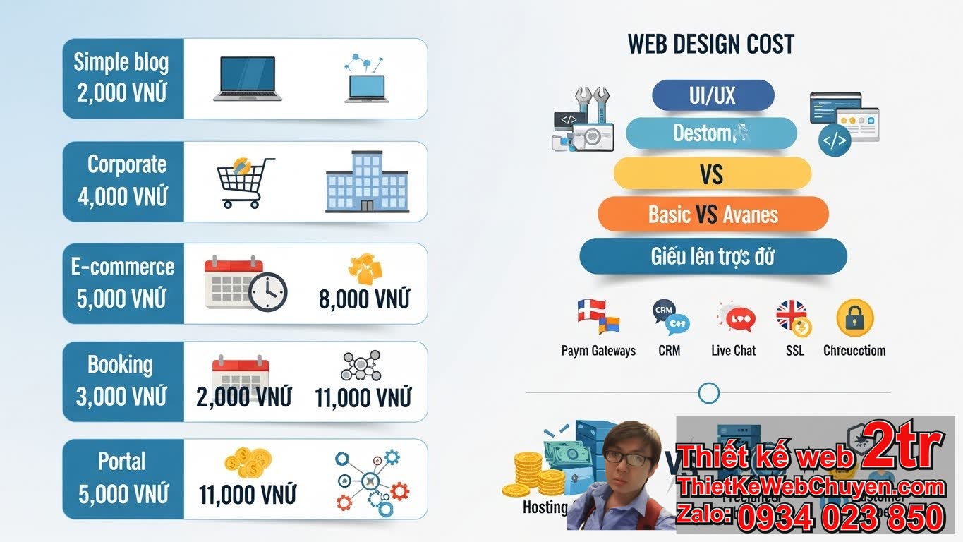 Chi Phí Thiết Kế Web Bao Nhiêu Tiền và Các Yếu Tố Ảnh Hưởng?