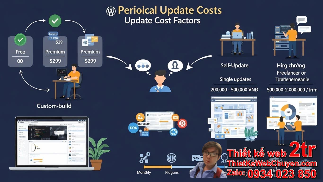 Chi phí update plugin/theme định kỳ bao nhiêu tiền phụ thuộc vào yếu tố nào?