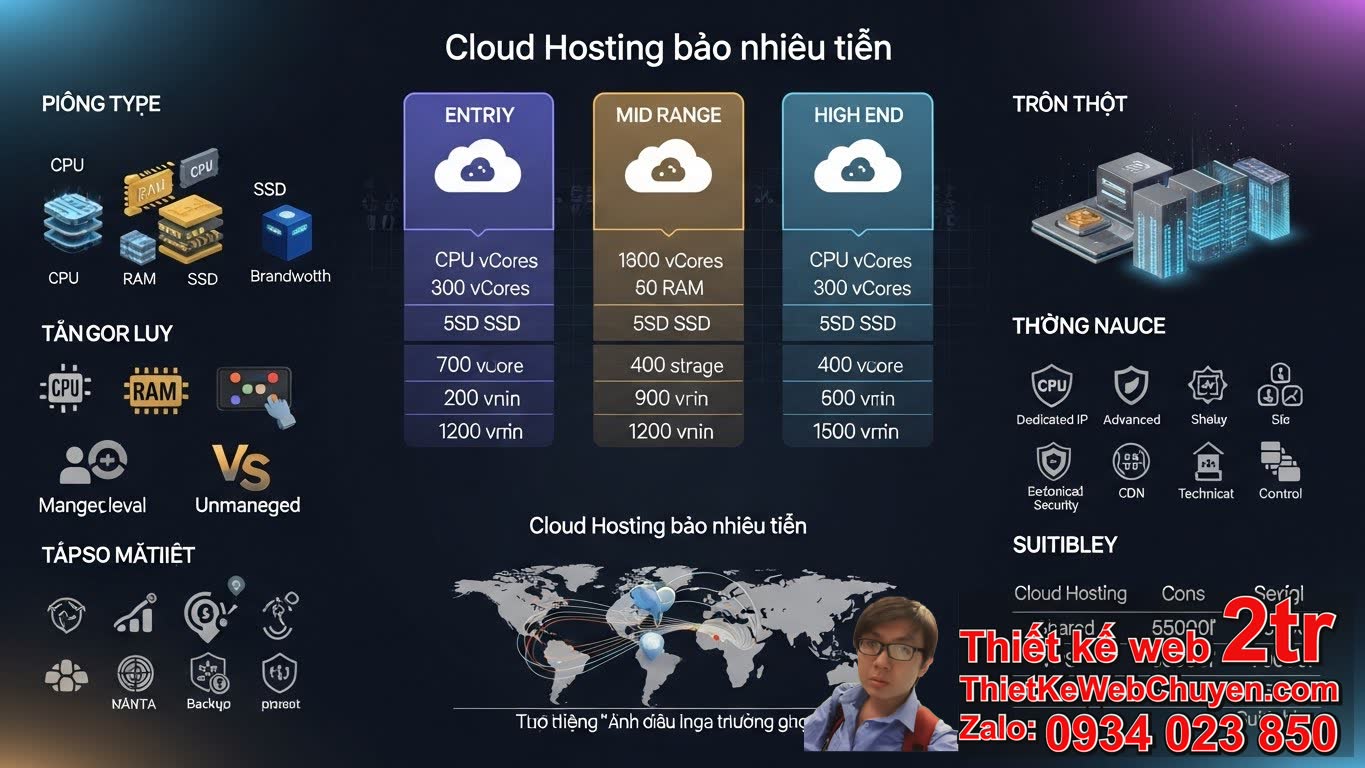 Cloud Hosting bao nhiêu tiền? Bảng giá chi tiết và các yếu tố ảnh hưởng