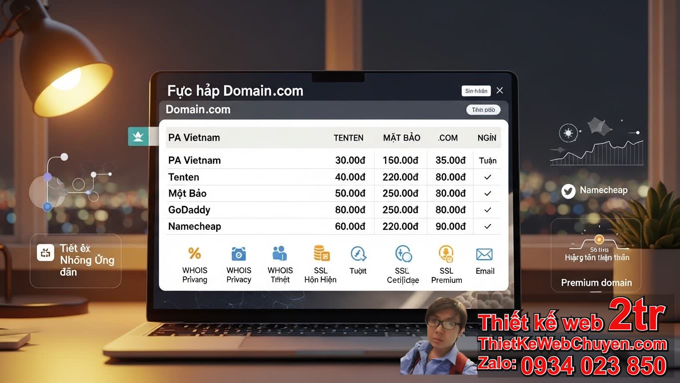 Domain .com bao nhiêu tiền 1 năm? Bảng giá chi tiết và các yếu tố ảnh hưởng