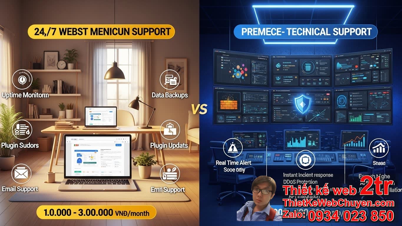 Hỗ trợ kỹ thuật website 24/7 bao nhiêu tiền tại Việt Nam?