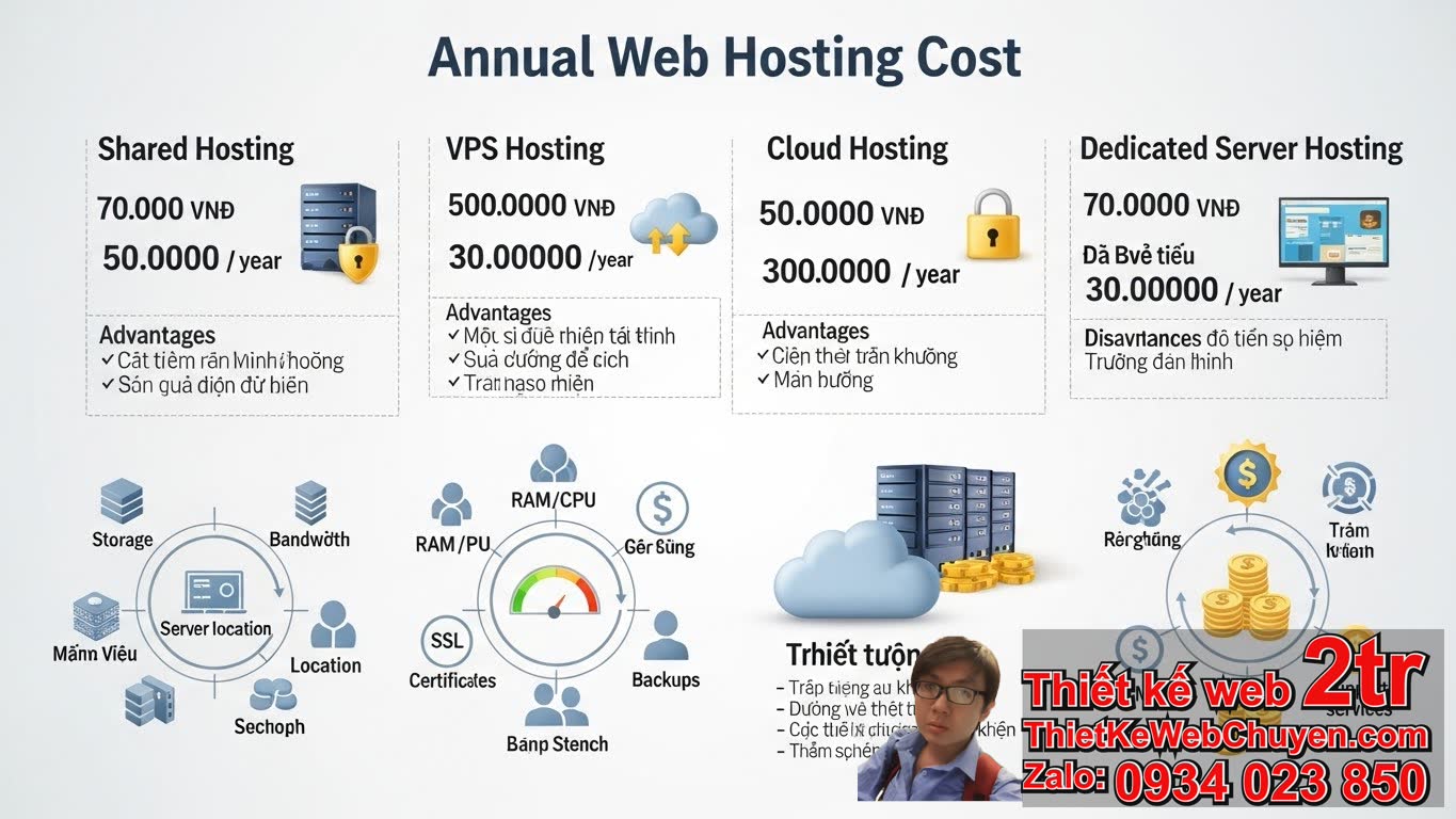 Hosting web bao nhiêu tiền 1 năm – Tổng quan về chi phí