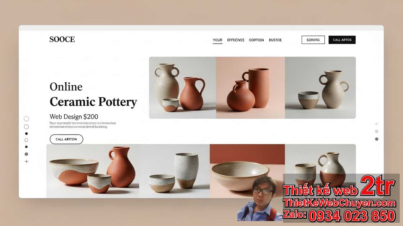 I. Mở đầu: Thiết kế web Bán đồ gốm sứ bao nhiêu tiền là hợp lý?