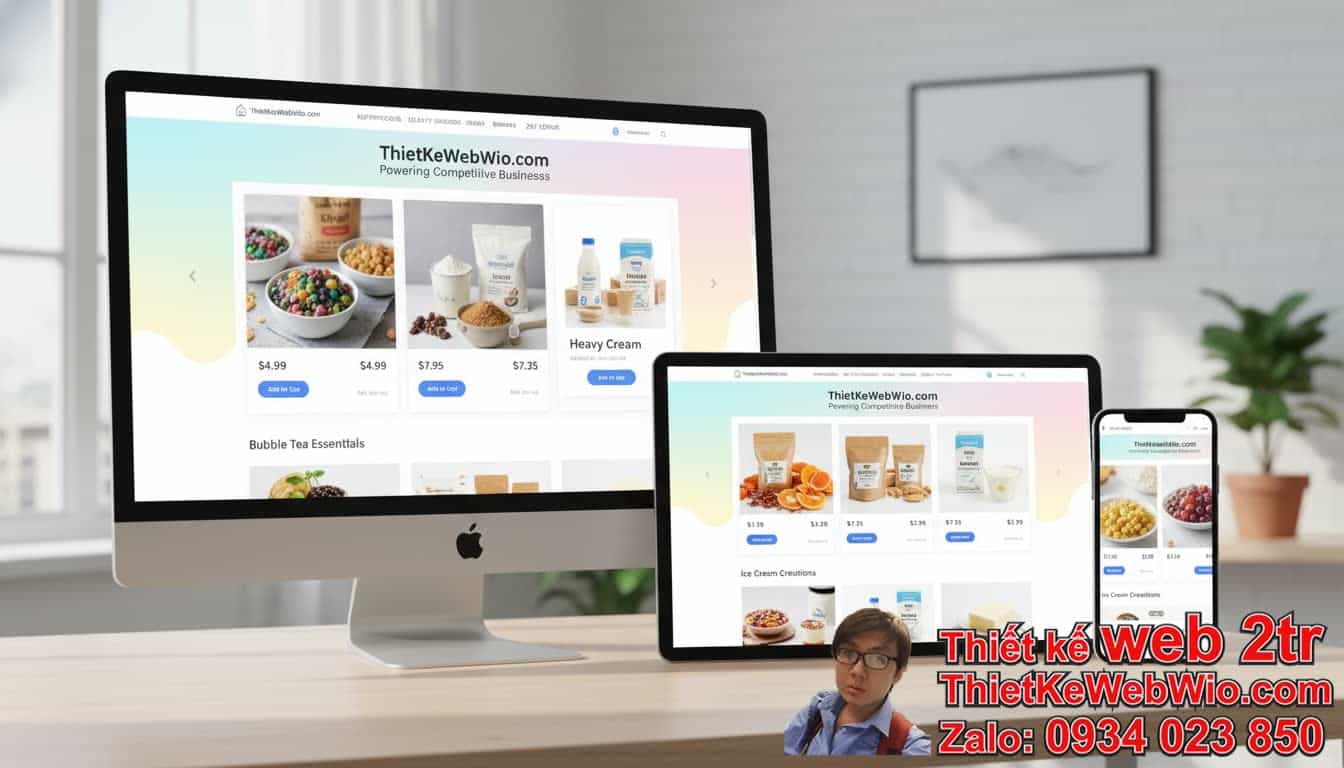 I. Tại sao cần thiết kế web bán nguyên liệu thực phẩm trà sữa bánh giá rẻ cho
doanh nghiệp của bạn?