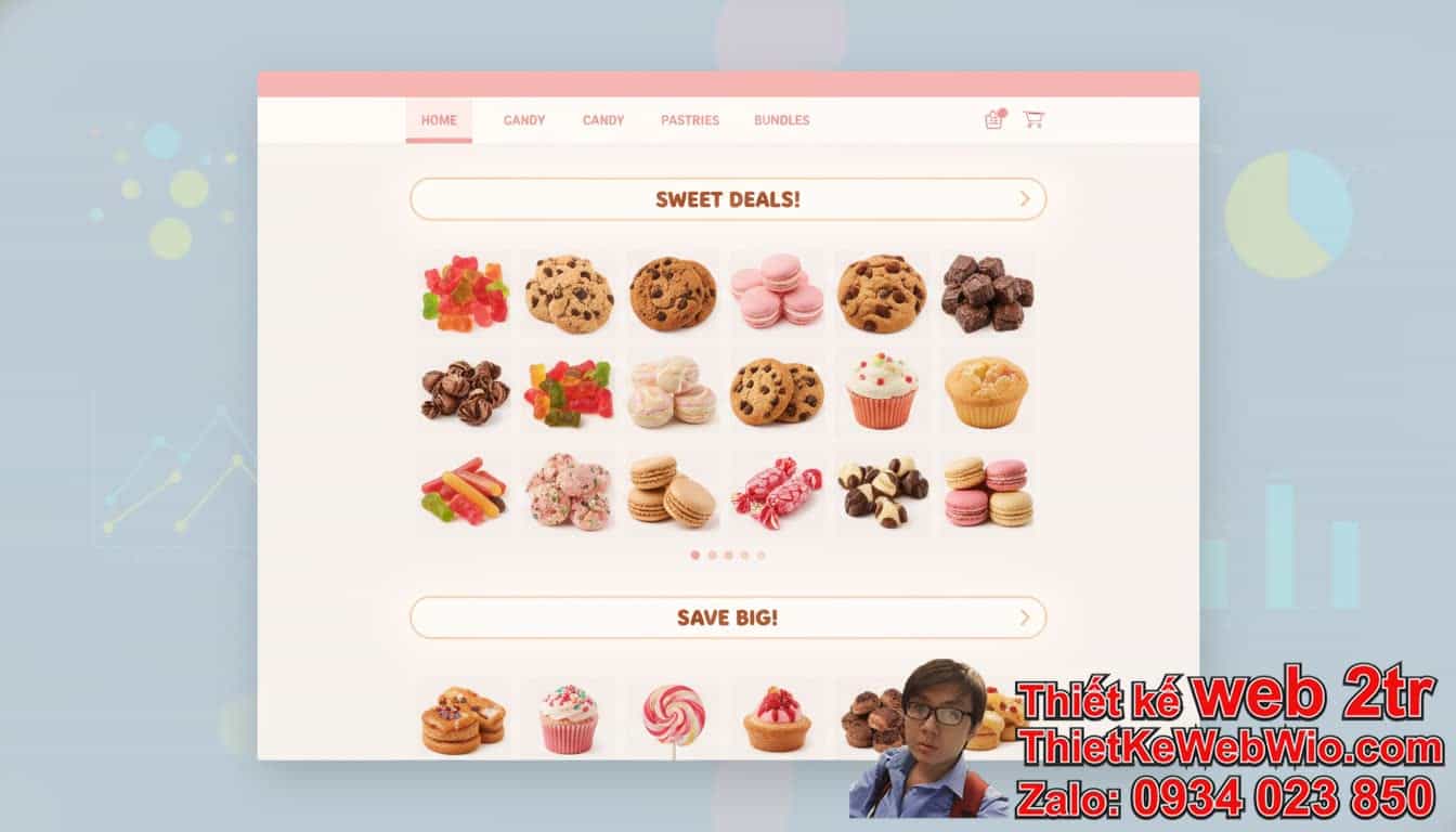 Làm thế nào để có một thiết kế web shop bánh kẹo giá rẻ mà vẫn hiệu quả?