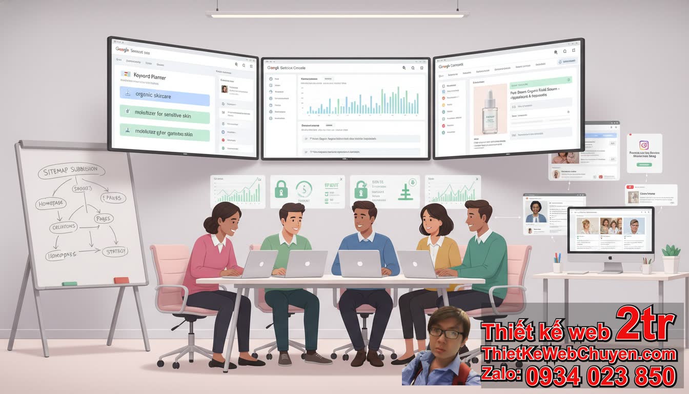 Làm thế nào để trang web công ty hóa mỹ phẩm hiển thị trên Google?