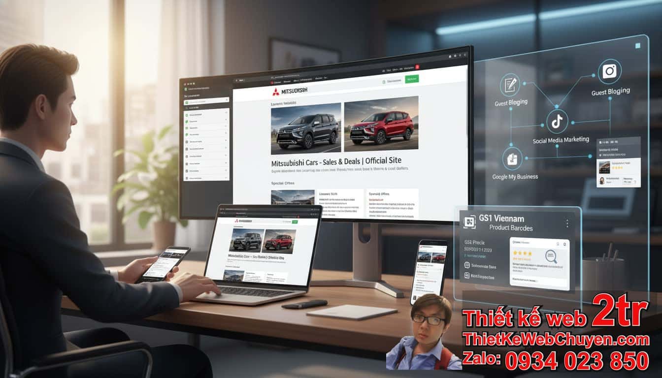 Làm thế nào để đưa trang web bán xe oto Mitsubishi lên Google hiệu quả?