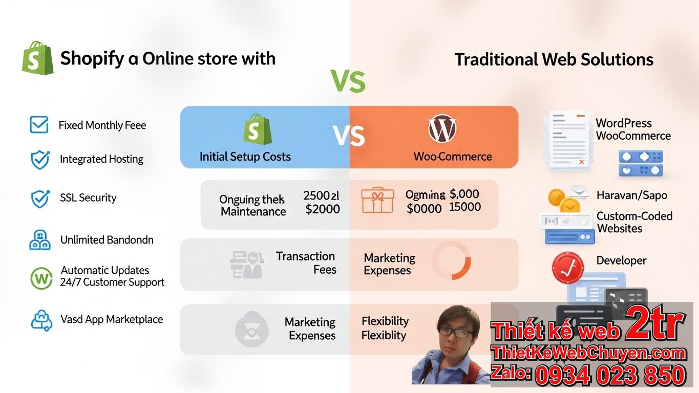 làm web Shopify có rẻ hơn không so với các giải pháp truyền thống?