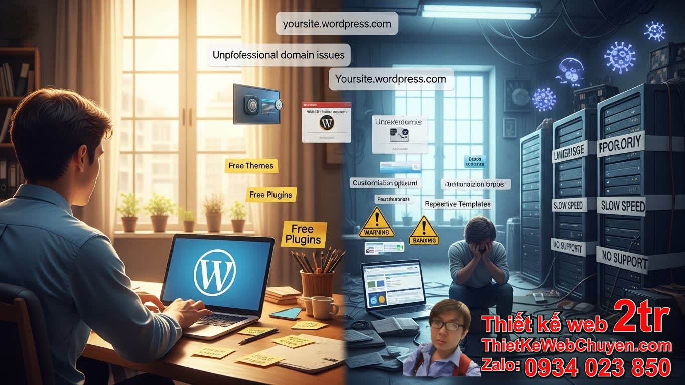 Làm web WordPress miễn phí có thực sự là giải pháp lâu dài?