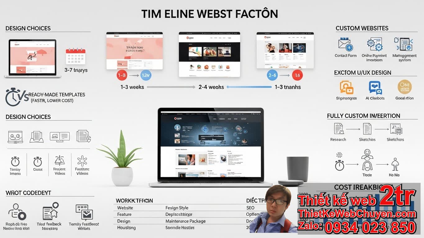 Làm website mất bao lâu và giá bao nhiêu? Các yếu tố quyết định thời gian và chi
phí thiết kế