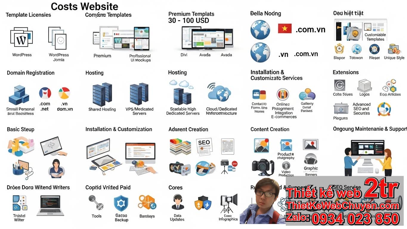 Làm website theo template bao nhiêu tiền phụ thuộc vào những yếu tố nào?
