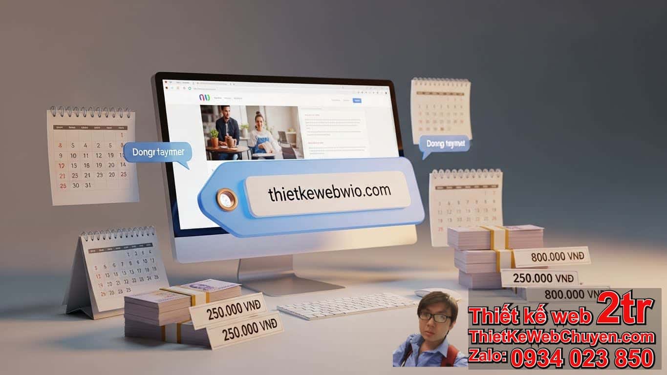 Làm website xong có cần trả phí hàng tháng không cho tên miền?