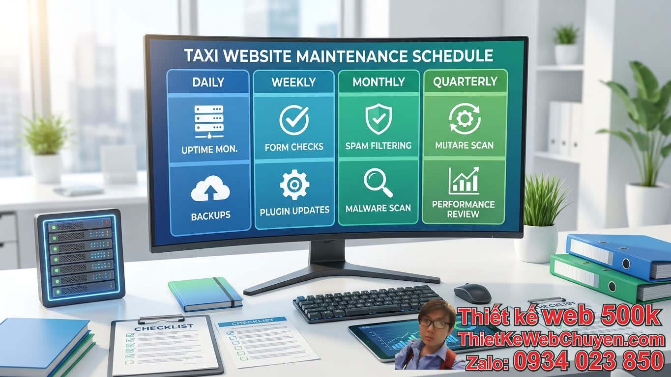 Lịch Trình Bảo Trì Website Taxi Sau Khi Thiết Kế: Khi Nào và Tần Suất Bao Nhiêu? Lịch Trình Bảo Trì Website Taxi Sau Khi Thiết Kế: Khi Nào và Tần Suất Bao Nhiêu?