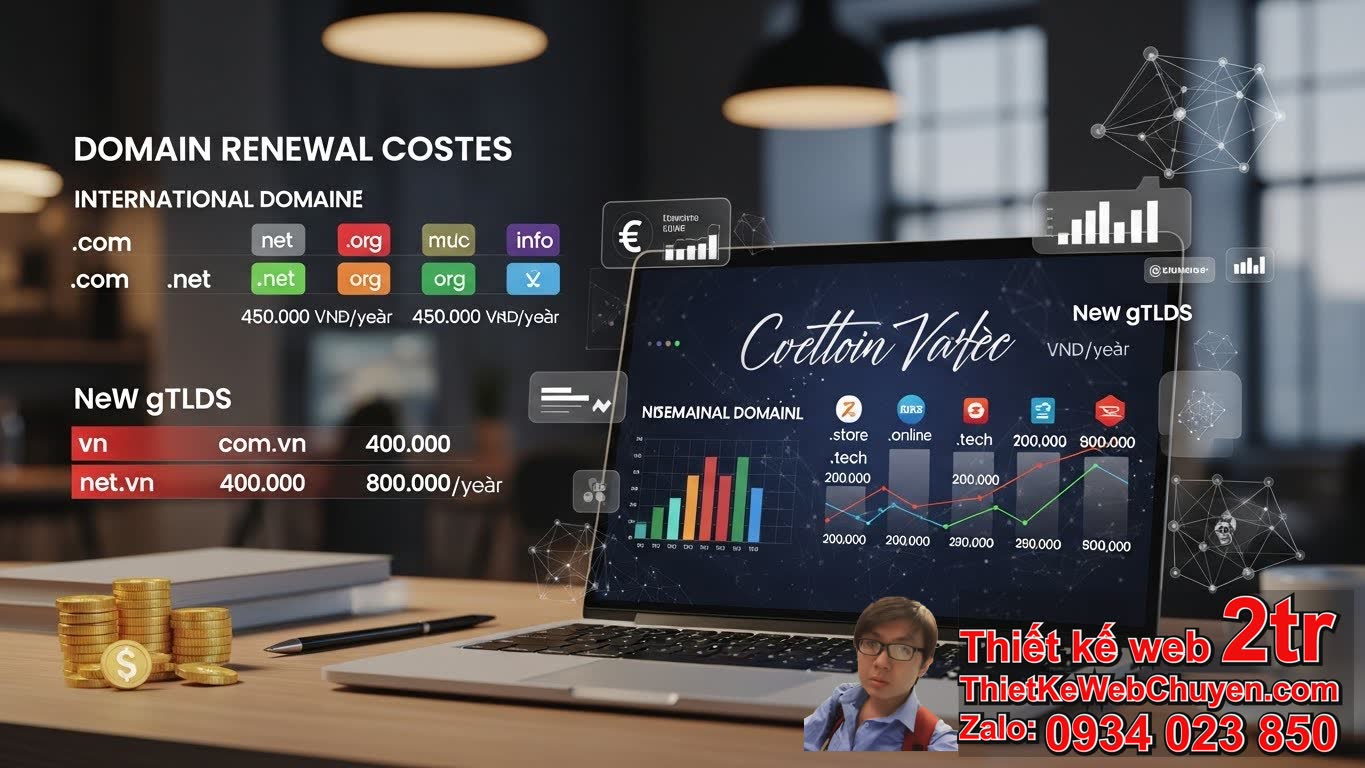 Phí gia hạn tên miền bao nhiêu cho các loại tên miền phổ biến nhất hiện nay?