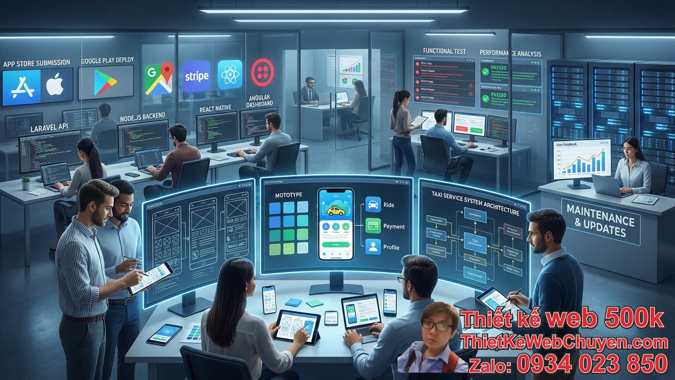 Quy trình thiết kế hệ thống web + app cho hãng taxi chuyên nghiệp Quy trình thiết kế hệ thống web + app cho hãng taxi chuyên nghiệp