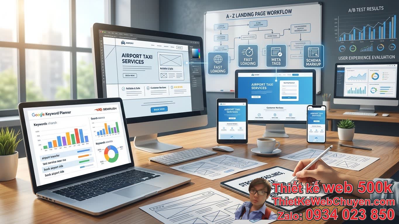 Quy Trình Thiết Kế Landing Page Chạy Quảng Cáo Dịch Vụ Taxi Sân Bay Từ A Đến Z Quy Trình Thiết Kế Landing Page Chạy Quảng Cáo Dịch Vụ Taxi Sân Bay Từ A Đến Z