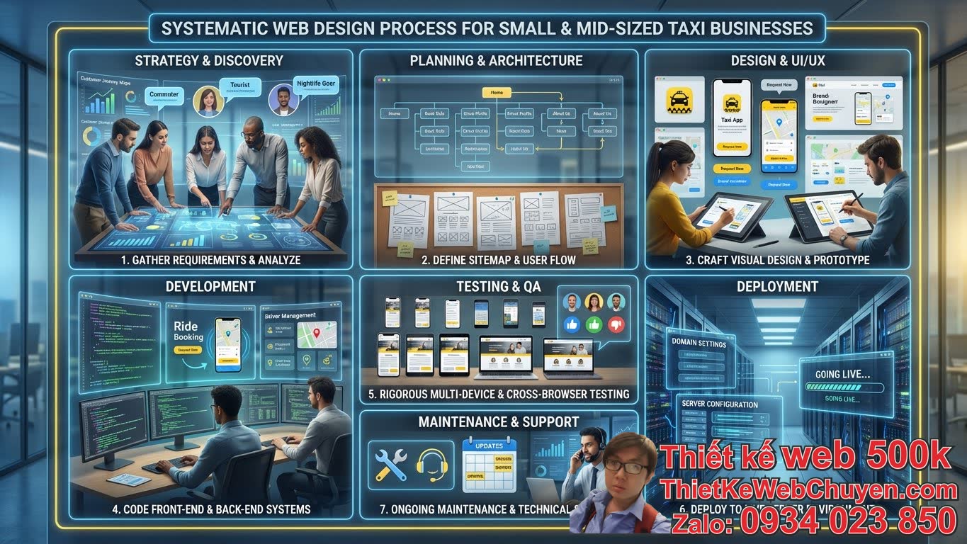 Quy Trình Thiết Kế Web Cho Doanh Nghiệp Taxi Vừa Và Nhỏ Diễn Ra Như Thế Nào? Quy Trình Thiết Kế Web Cho Doanh Nghiệp Taxi Vừa Và Nhỏ Diễn Ra Như Thế Nào?