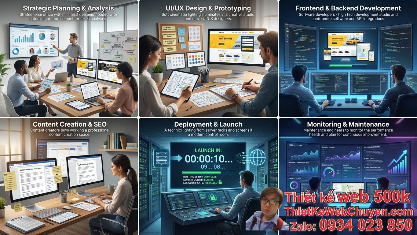 Quy trình thiết kế web cho startup dịch vụ taxi chuyên nghiệp bao gồm những bước
nào? Quy trình thiết kế web cho startup dịch vụ taxi chuyên nghiệp bao gồm những bước
nào?