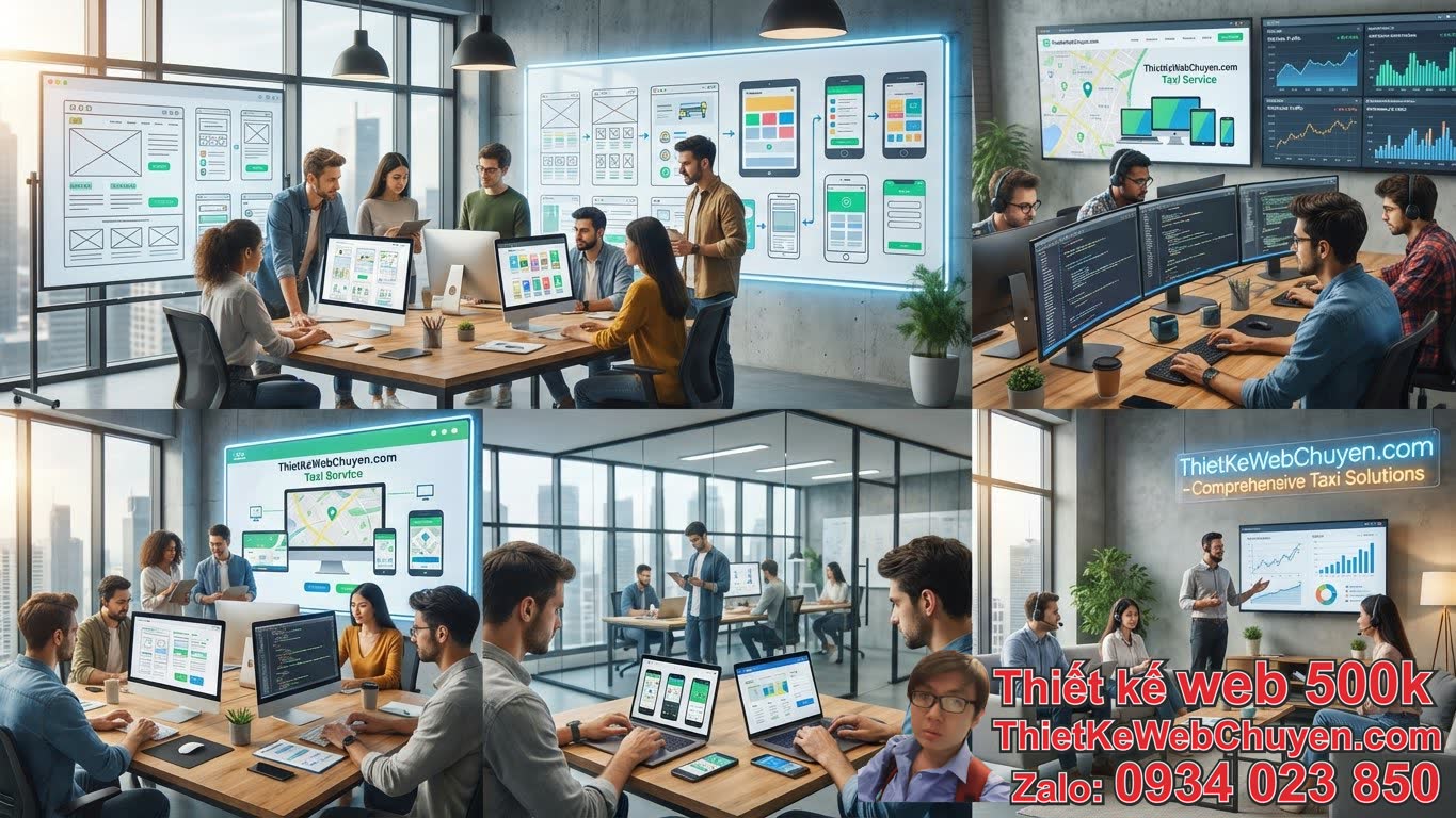 Quy trình thiết kế web dịch vụ taxi tại ThietKeWebChuyen.com