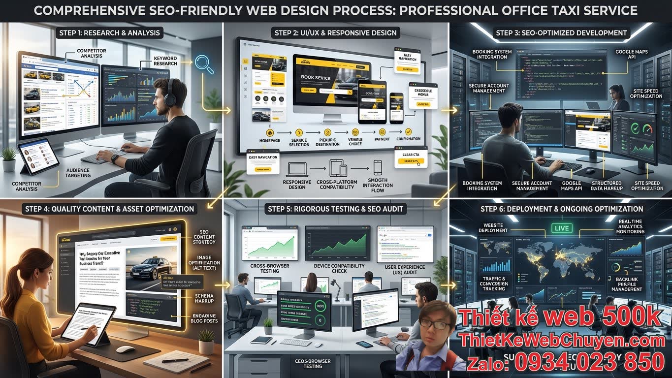 Quy trình thiết kế web dịch vụ taxi văn phòng chuẩn SEO để đạt hiệu suất cao
nhất? Quy trình thiết kế web dịch vụ taxi văn phòng chuẩn SEO để đạt hiệu suất cao
nhất?