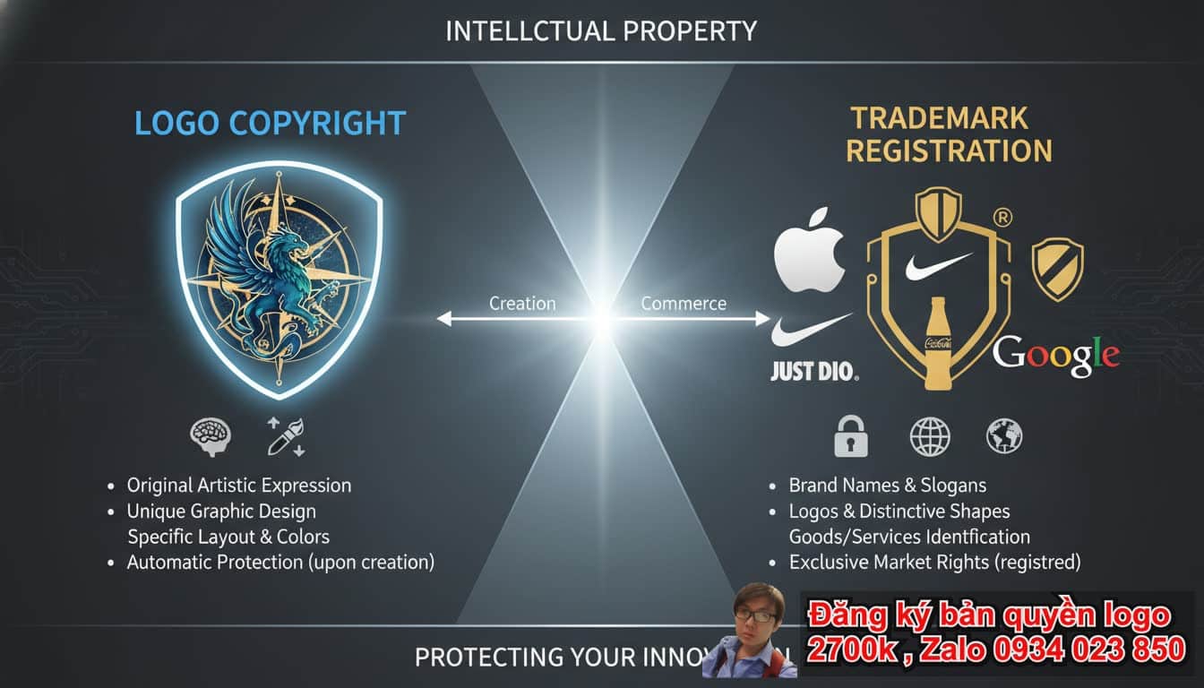 Sự #phân biệt bản quyền logo và nhãn hiệu# quan trọng như thế nào?