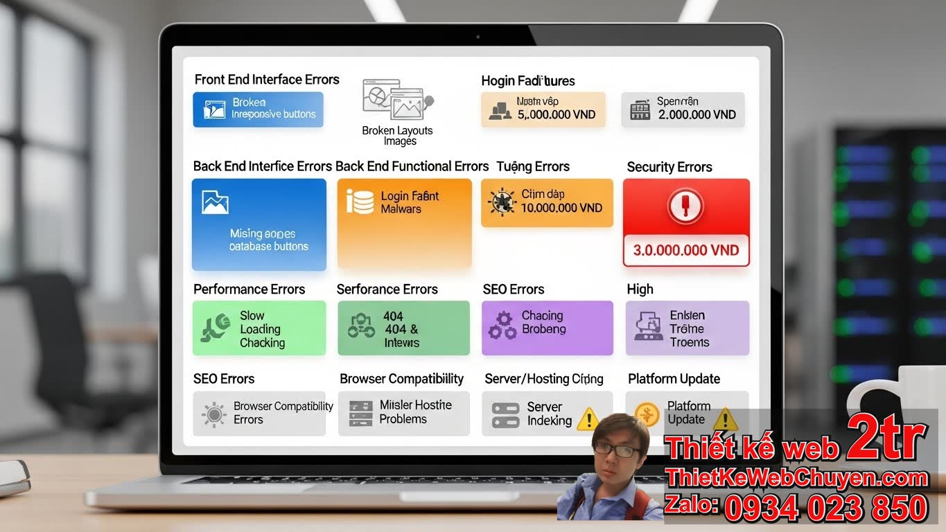Sửa lỗi website phát sinh bao nhiêu tiền khi gặp các lỗi phổ biến?