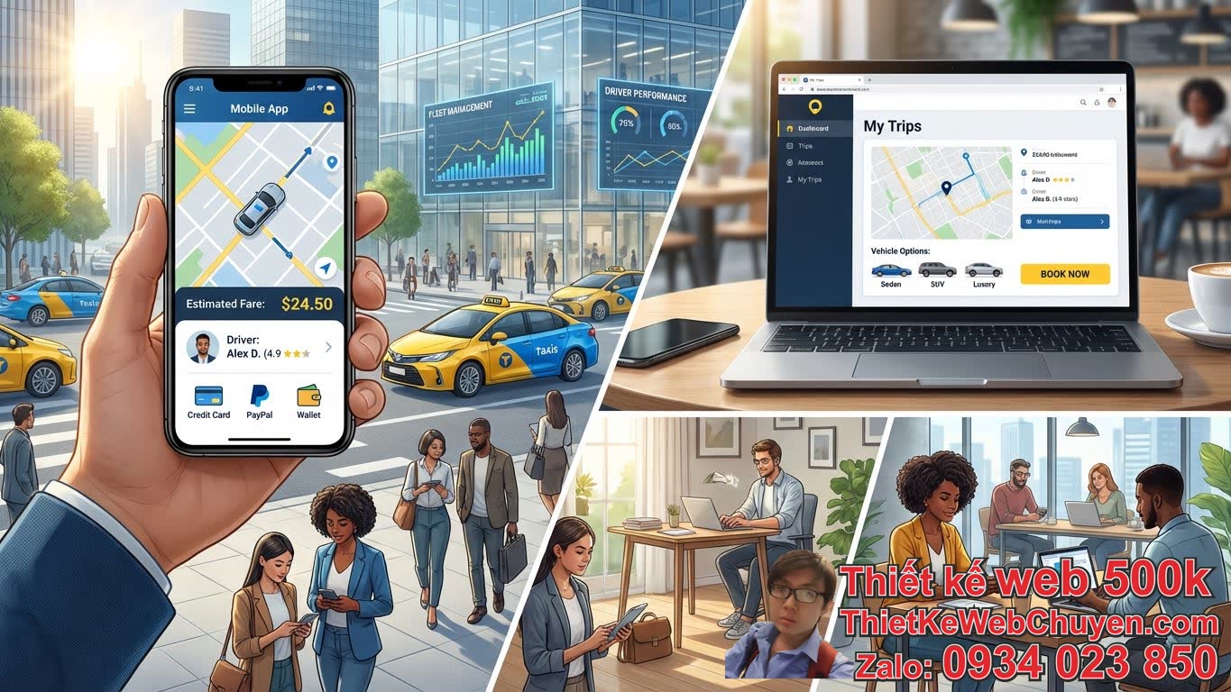 Tại Sao Doanh Nghiệp Cần Thiết Kế Web Taxi Cho Phép Khách Đặt Xe Từ App Và Web? Tại Sao Doanh Nghiệp Cần Thiết Kế Web Taxi Cho Phép Khách Đặt Xe Từ App Và Web?