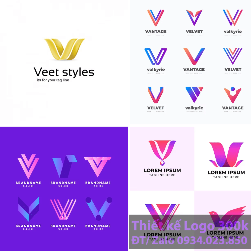 Thiết kế logo chữ V cách điệu - WIO