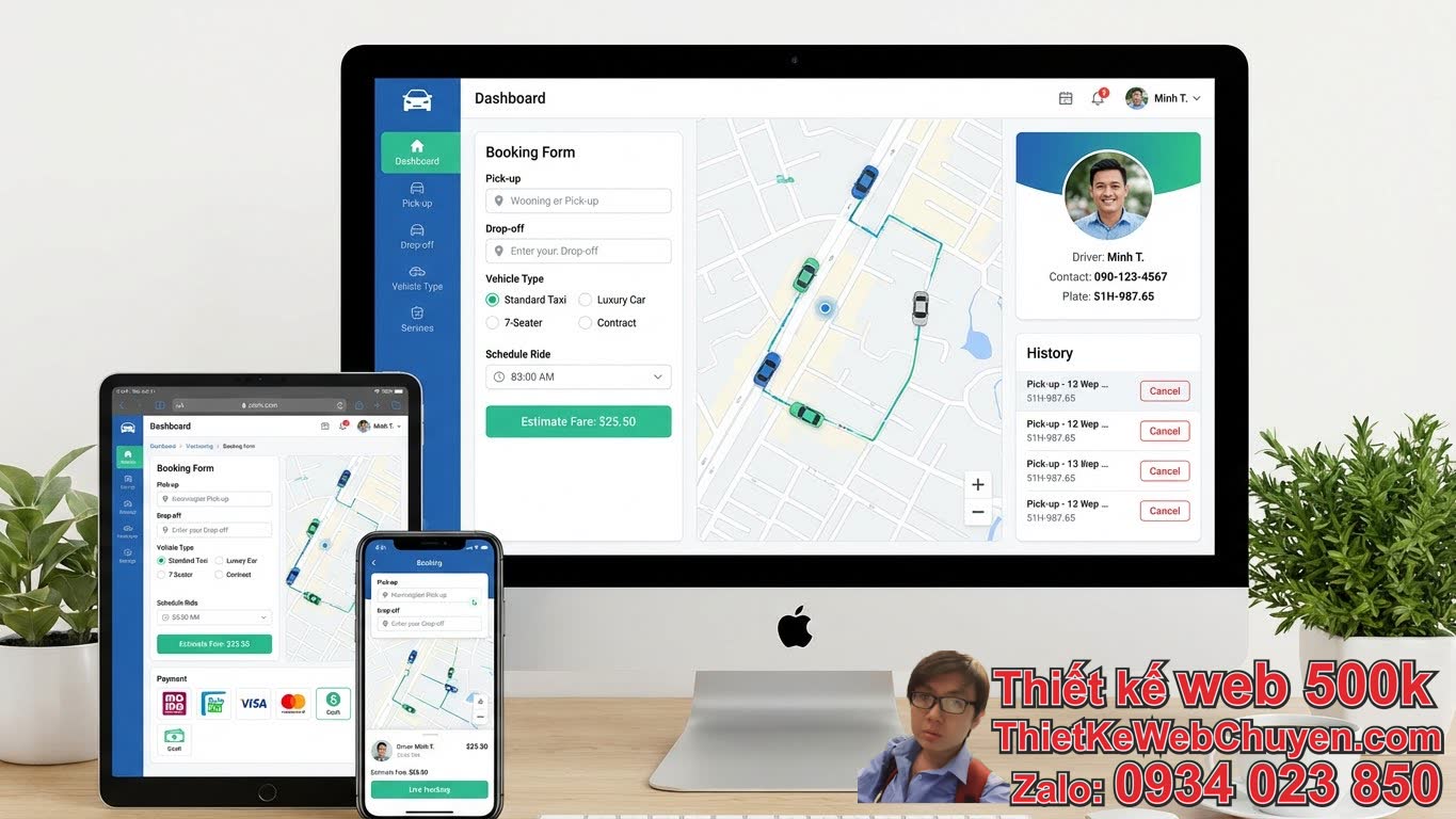 Thiết kế web đặt xe công nghệ (taxi, xe hợp đồng) cần có những tính năng cốt lõi
nào? Thiết kế web đặt xe công nghệ (taxi, xe hợp đồng) cần có những tính năng cốt lõi
nào?