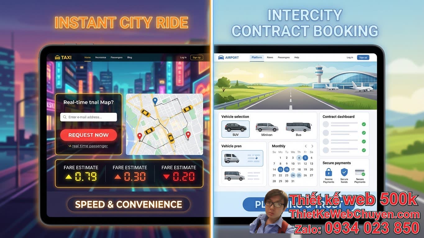 Thiết Kế Web Đặt Xe Công Nghệ (Xe Hợp Đồng) Có Khác Gì So Với Taxi Truyền Thống? Thiết Kế Web Đặt Xe Công Nghệ (Xe Hợp Đồng) Có Khác Gì So Với Taxi Truyền Thống?