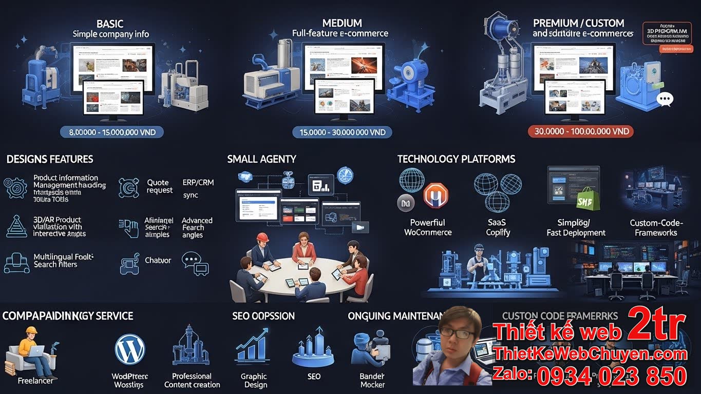 Thiết kế web bán máy móc công nghiệp bao nhiêu tiền: Các yếu tố ảnh hưởng đến
giá?