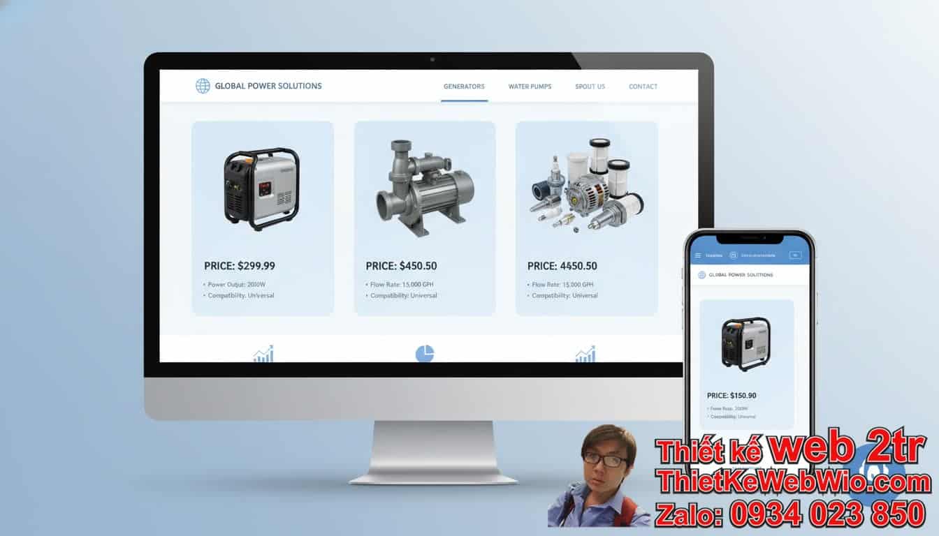 Thiết kế web bán Máy phát điện máy bơm giá rẻ quan trọng như thế nào đối với
doanh nghiệp?