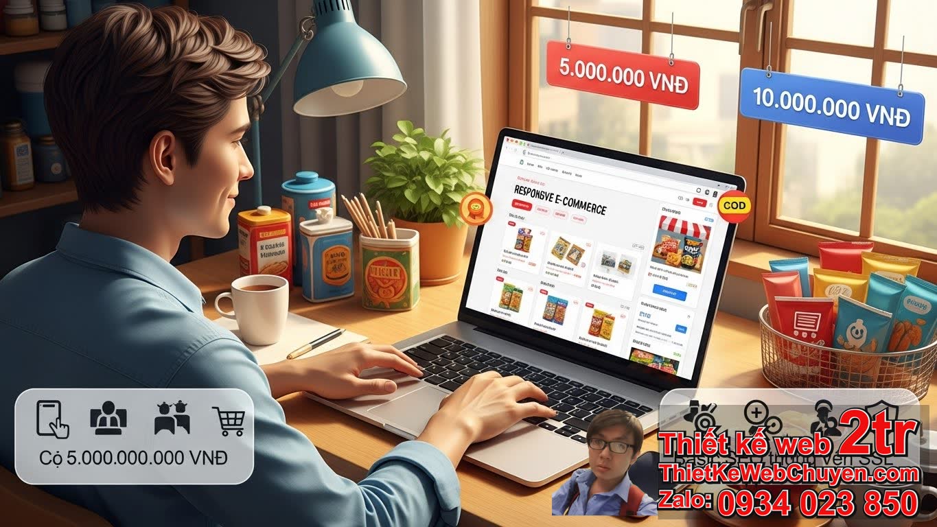 Thiết kế web bán đồ ăn vặt bao nhiêu tiền nếu chọn gói cơ bản?
