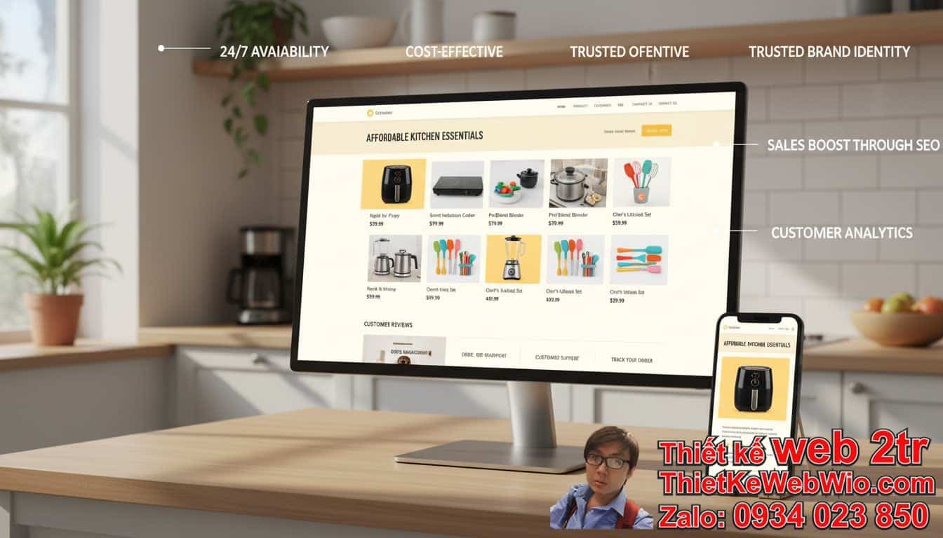 Thiết kế web bán Đồ dùng nhà bếp giá rẻ: Tại sao lại quan trọng và lợi ích mang
lại?