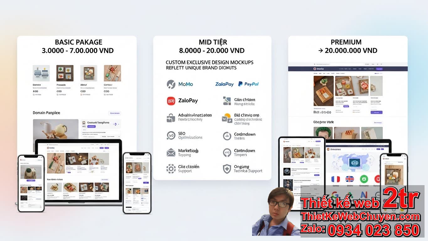 Thiết kế web bán đồ thủ công handmade bao nhiêu tiền – Chi phí cơ bản và các gói
dịch vụ?