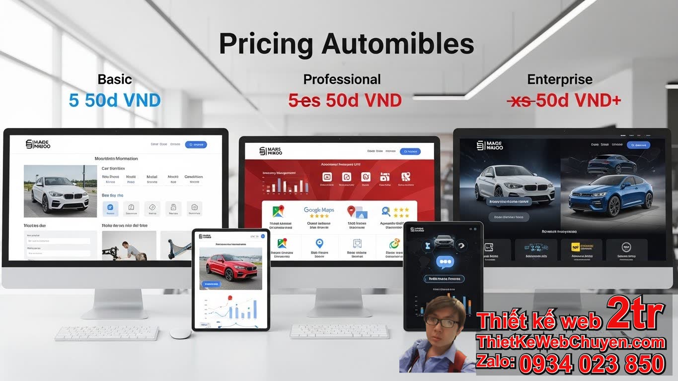 Thiết kế web bán ô tô xe hơi bao nhiêu tiền? Bảng giá chi tiết