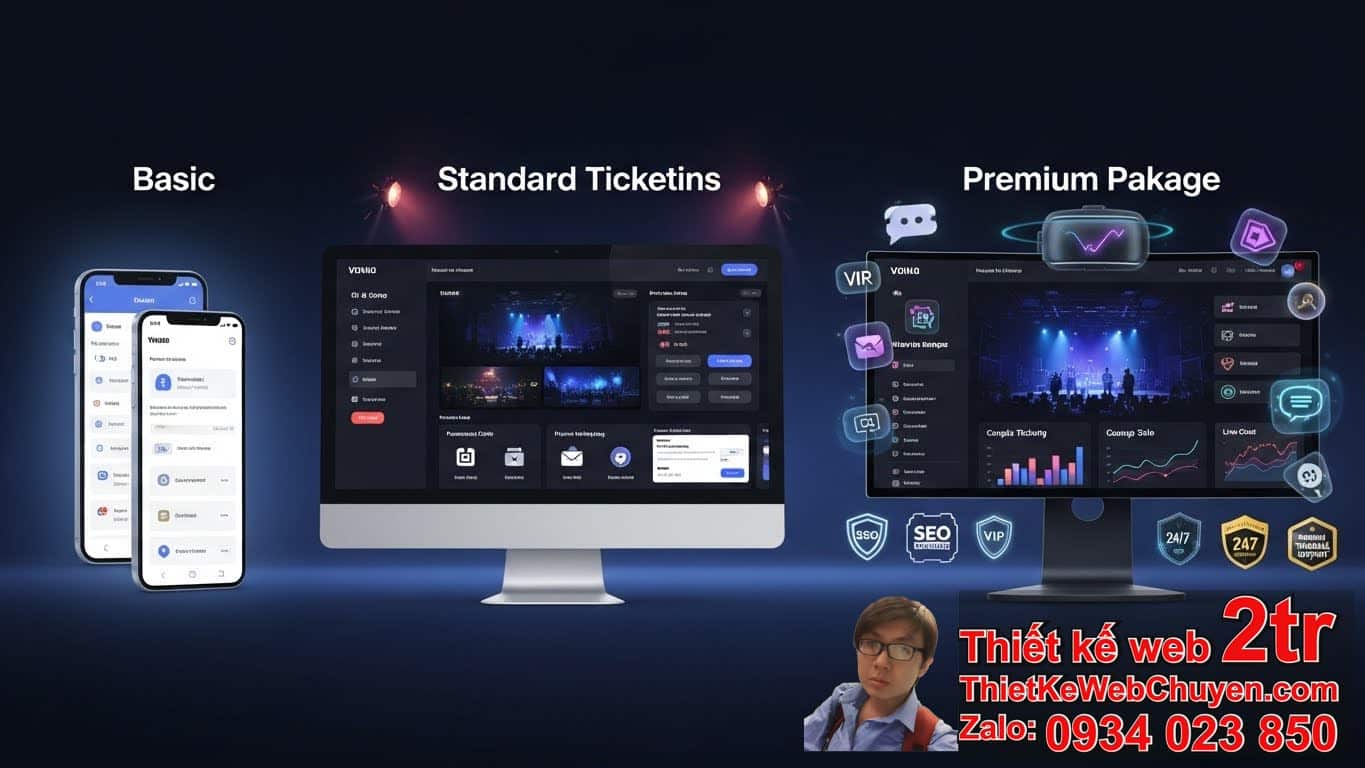 Thiết kế web bán vé sự kiện concert bao nhiêu tiền trên thị trường hiện nay?