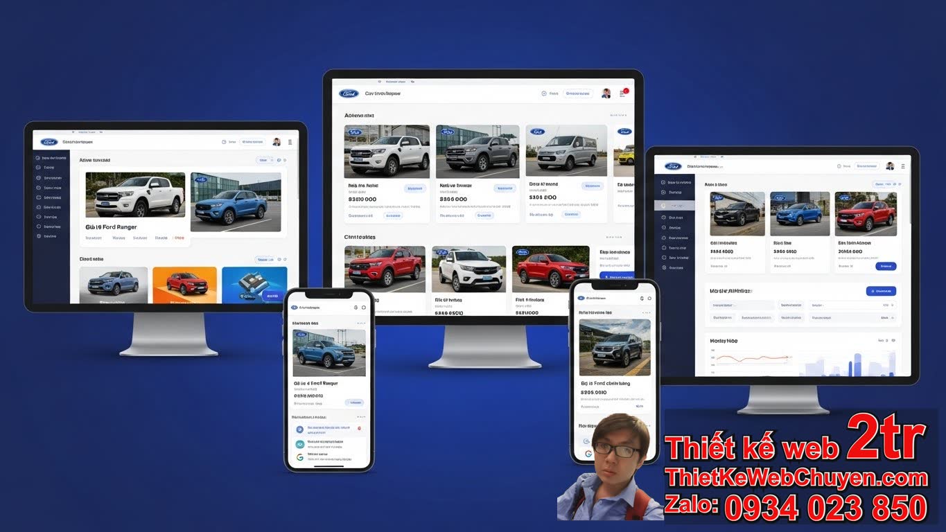 Thiết kế web bán xe oto Ford bao nhiêu tiền: Khái quát chi phí năm 2024?
