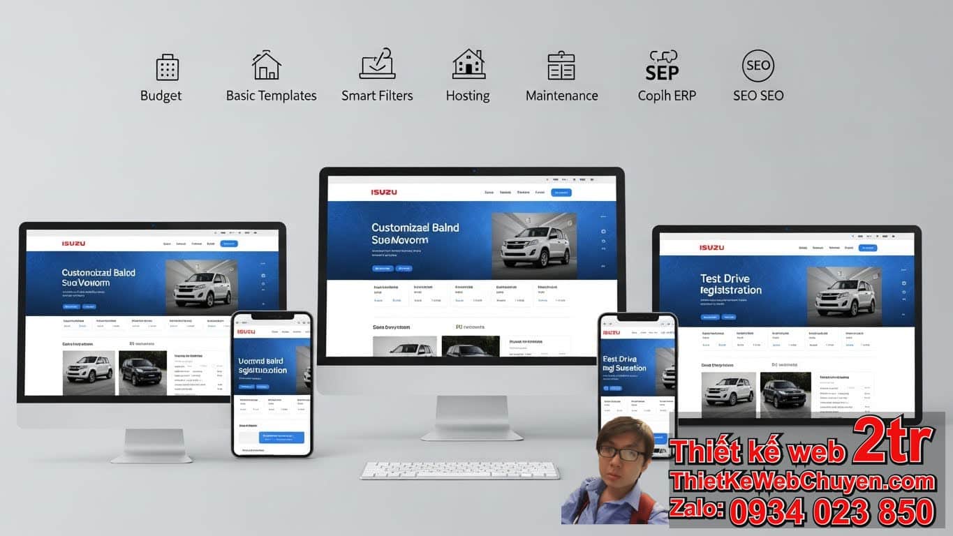 Thiết kế web bán xe oto Isuzu bao nhiêu tiền? Tổng quan về chi phí và các yếu tố
ảnh hưởng