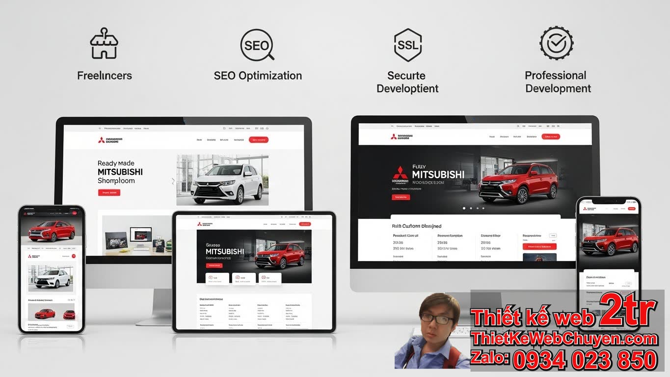 Thiết kế web bán xe oto Mitsubishi bao nhiêu tiền phụ thuộc những yếu tố nào?