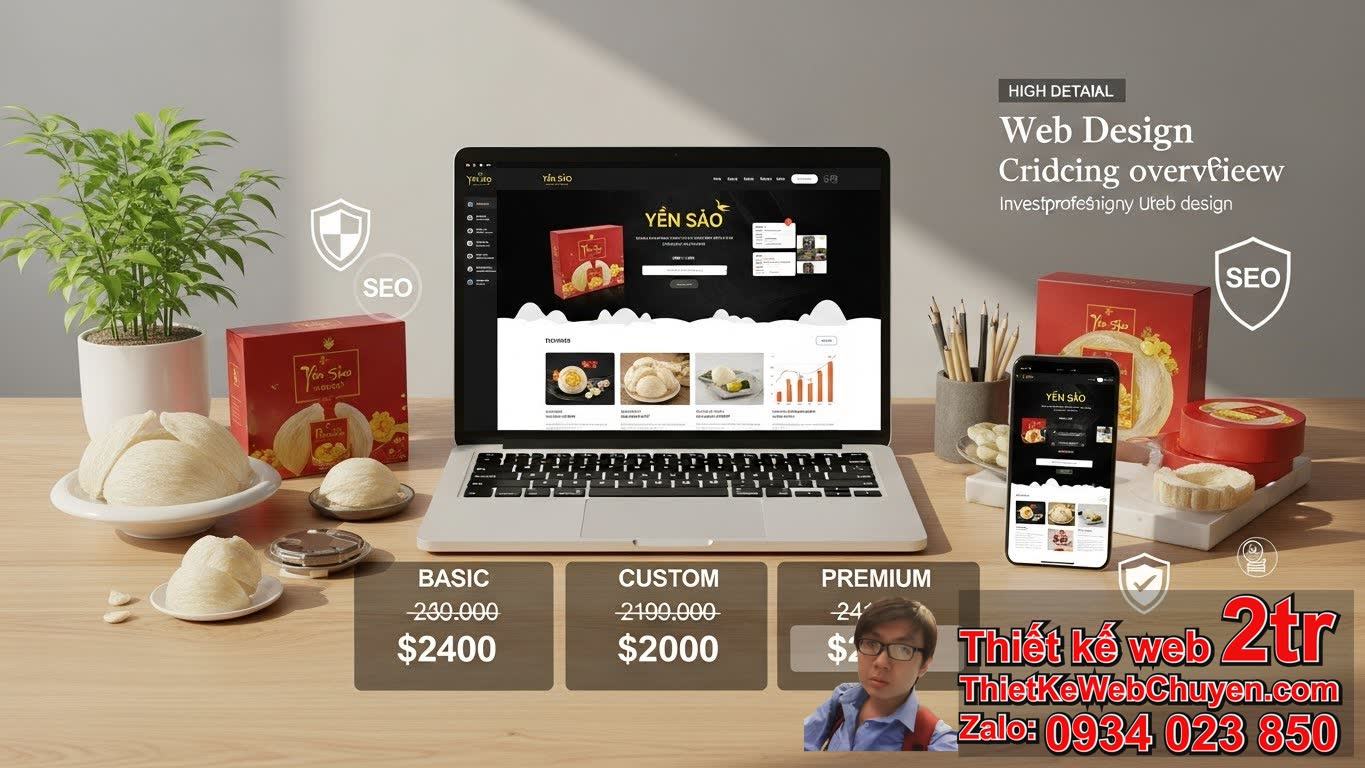 Thiết kế web bán yến sào bao nhiêu tiền: Tổng quan các yếu tố chi phí?