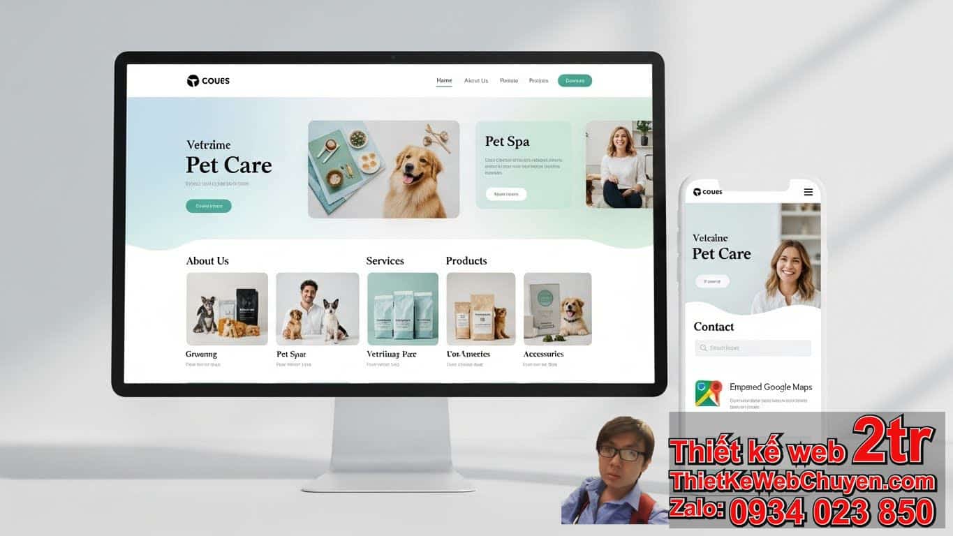Thiết kế web chăm sóc thú cưng pet bao nhiêu tiền nếu chọn gói cơ bản?