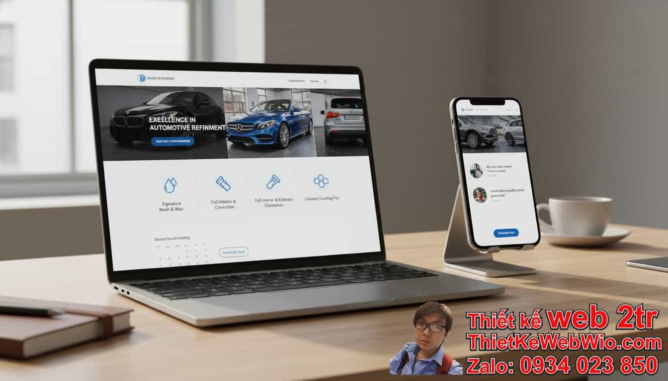 Thiết Kế Web Chăm Sóc Xe Detailing Giá Rẻ: Lợi ích gì cho doanh nghiệp của bạn?