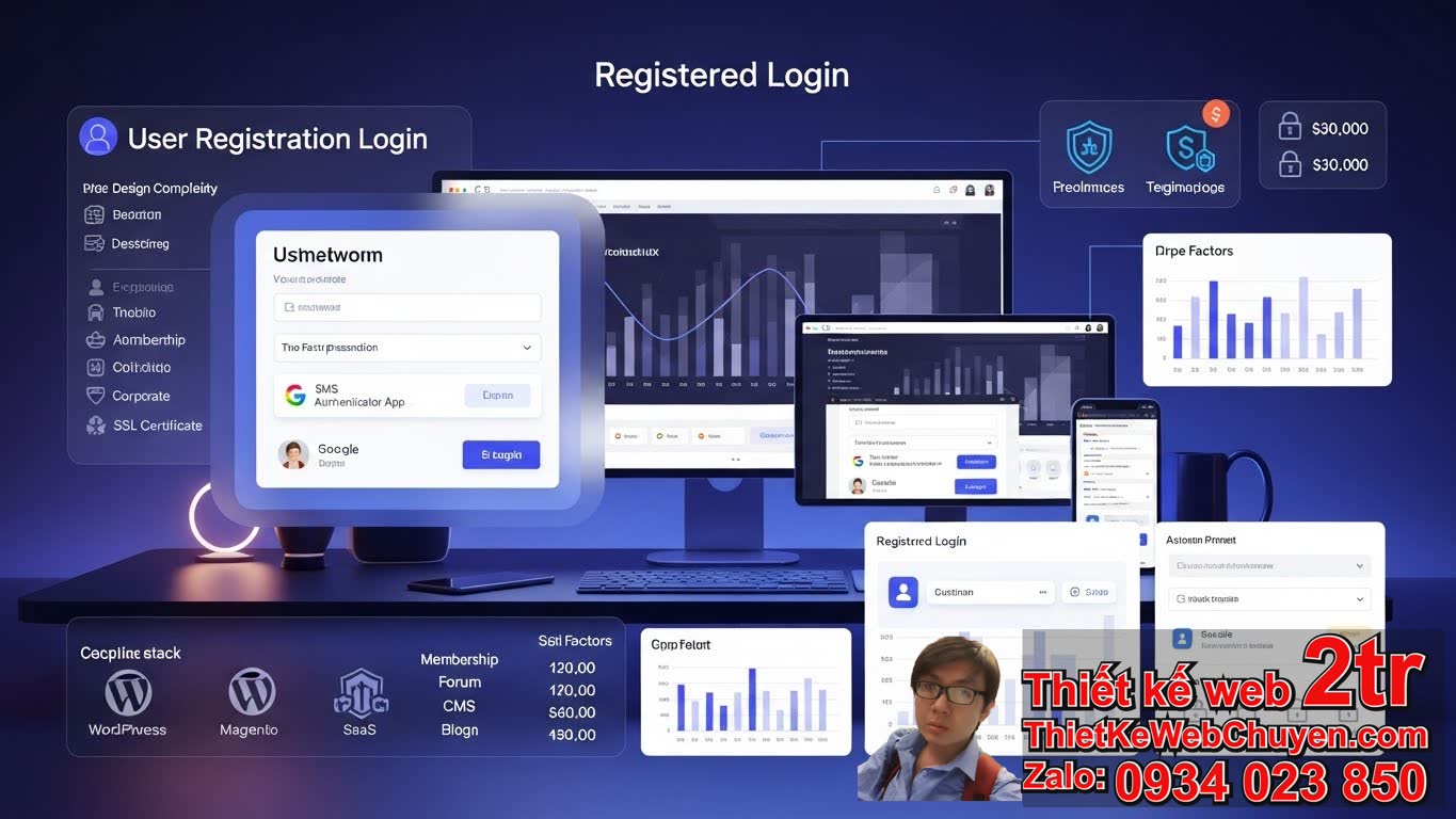 Thiết kế web có đăng ký đăng nhập bao nhiêu tiền phụ thuộc vào những yếu tố nào?