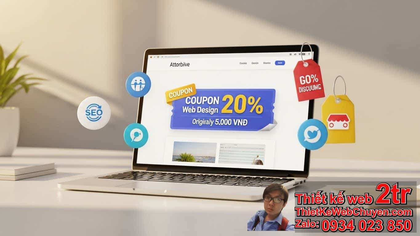 Thiết kế web có coupon/giảm giá bao nhiêu tiền khi chọn gói cơ bản?