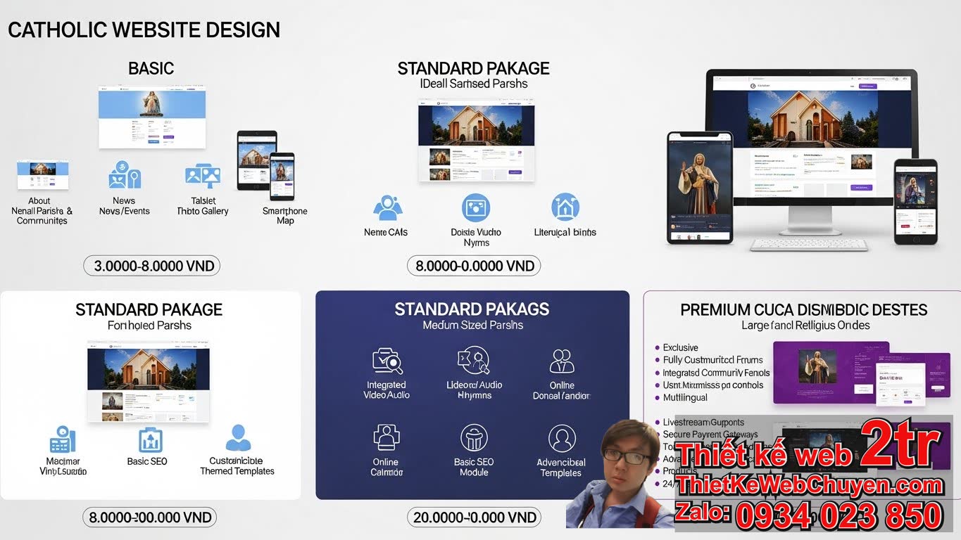 Thiết kế web công giáo bao nhiêu tiền – Bảng giá chi tiết theo từng gói dịch vụ?