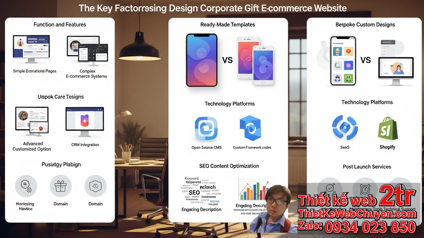 Thiết kế web công ty bán quà tặng bao nhiêu tiền phụ thuộc vào yếu tố nào?