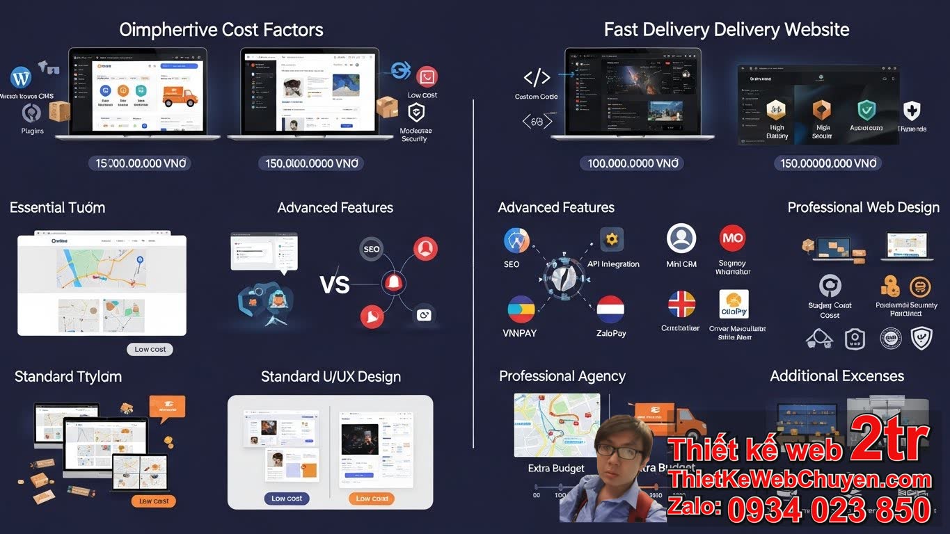 Thiết kế web công ty chuyển phát nhanh bao nhiêu tiền và các yếu tố ảnh hưởng?